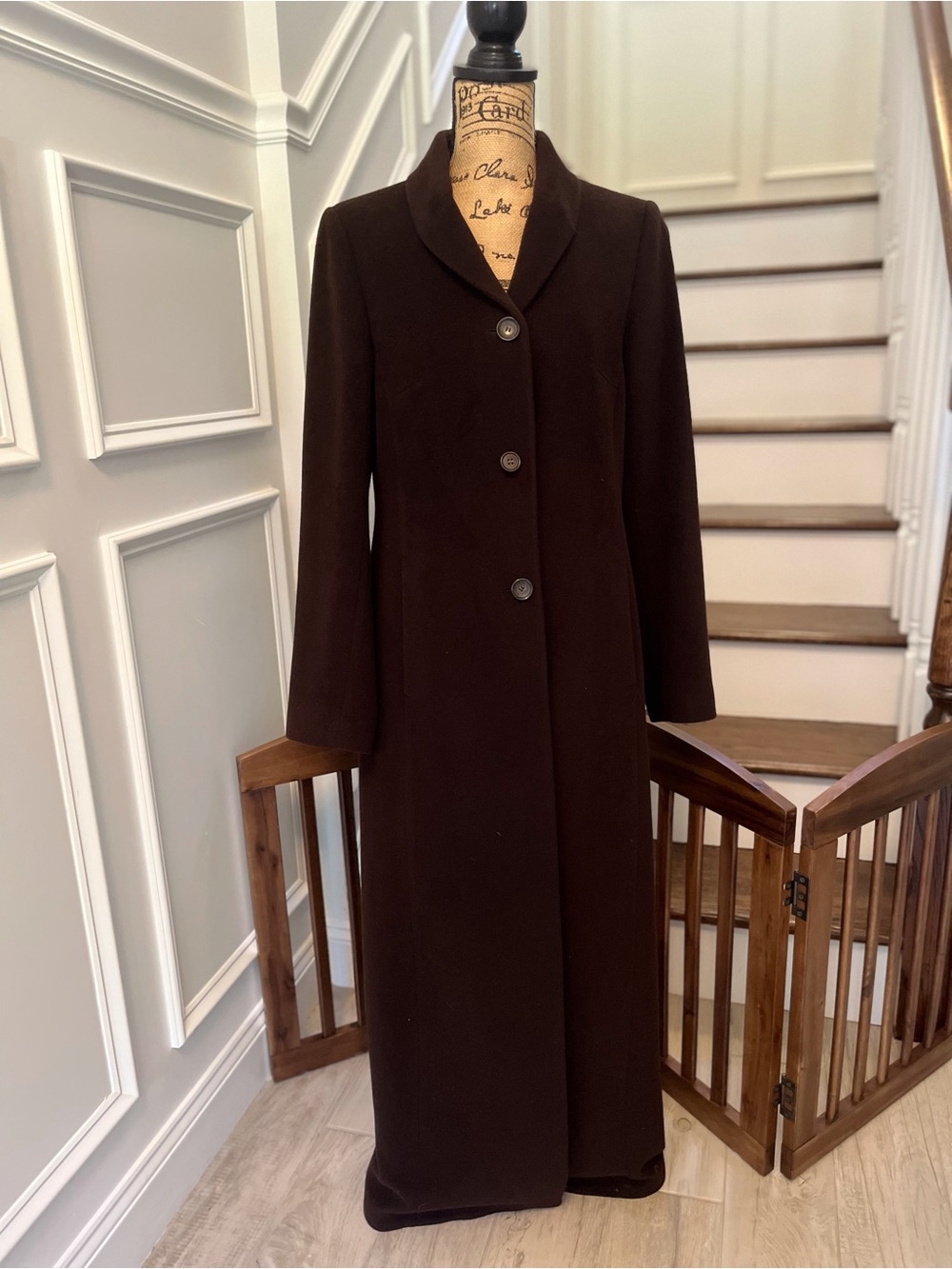 Tombolini Dark Brown Long Wool Coat